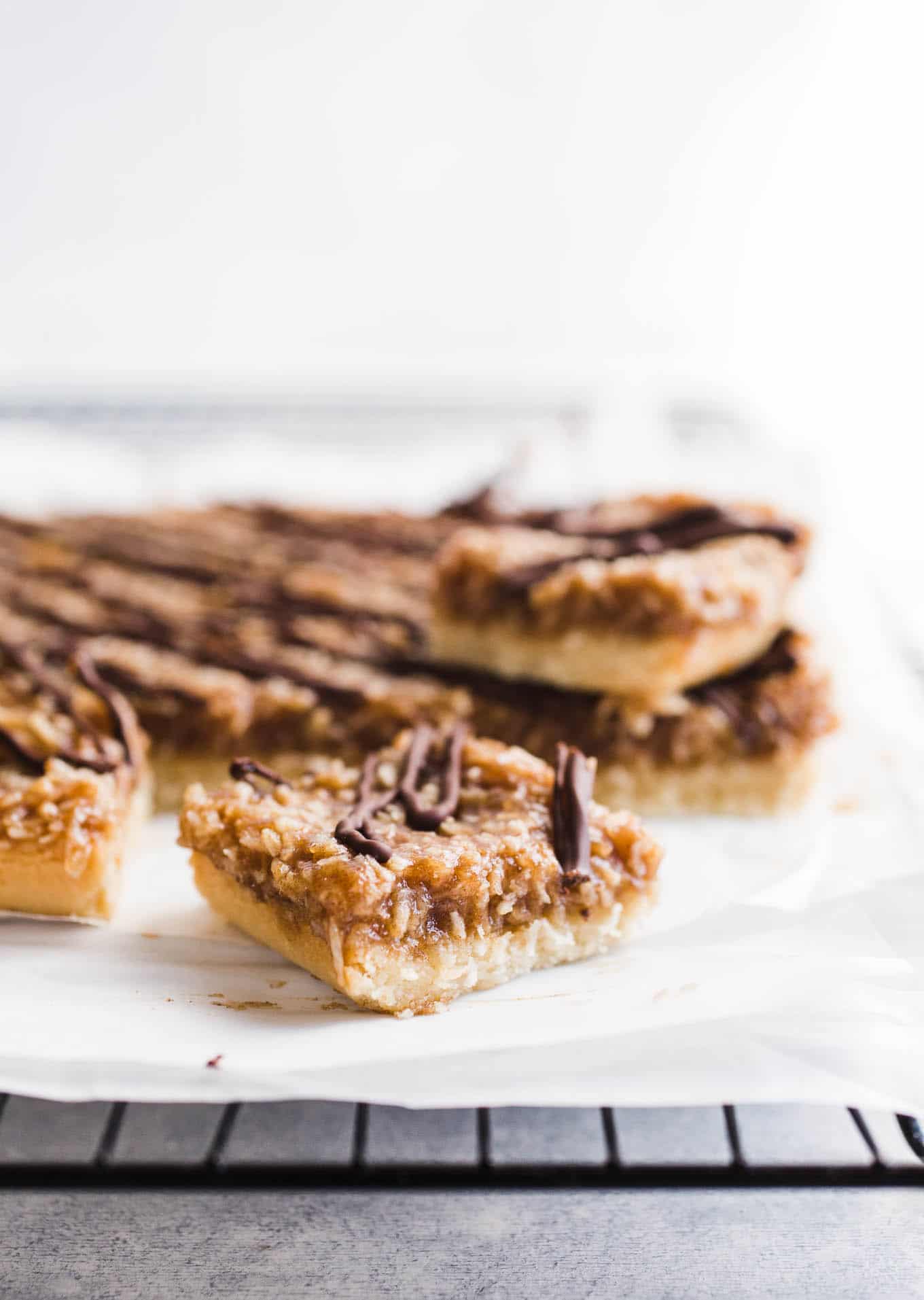 Healthy Samoas Cookie Bars