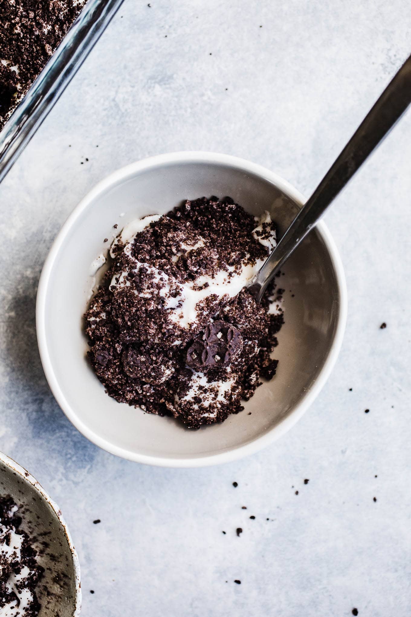 Gluten-Free Dairy-Free Dirt Cake in small bowls. 