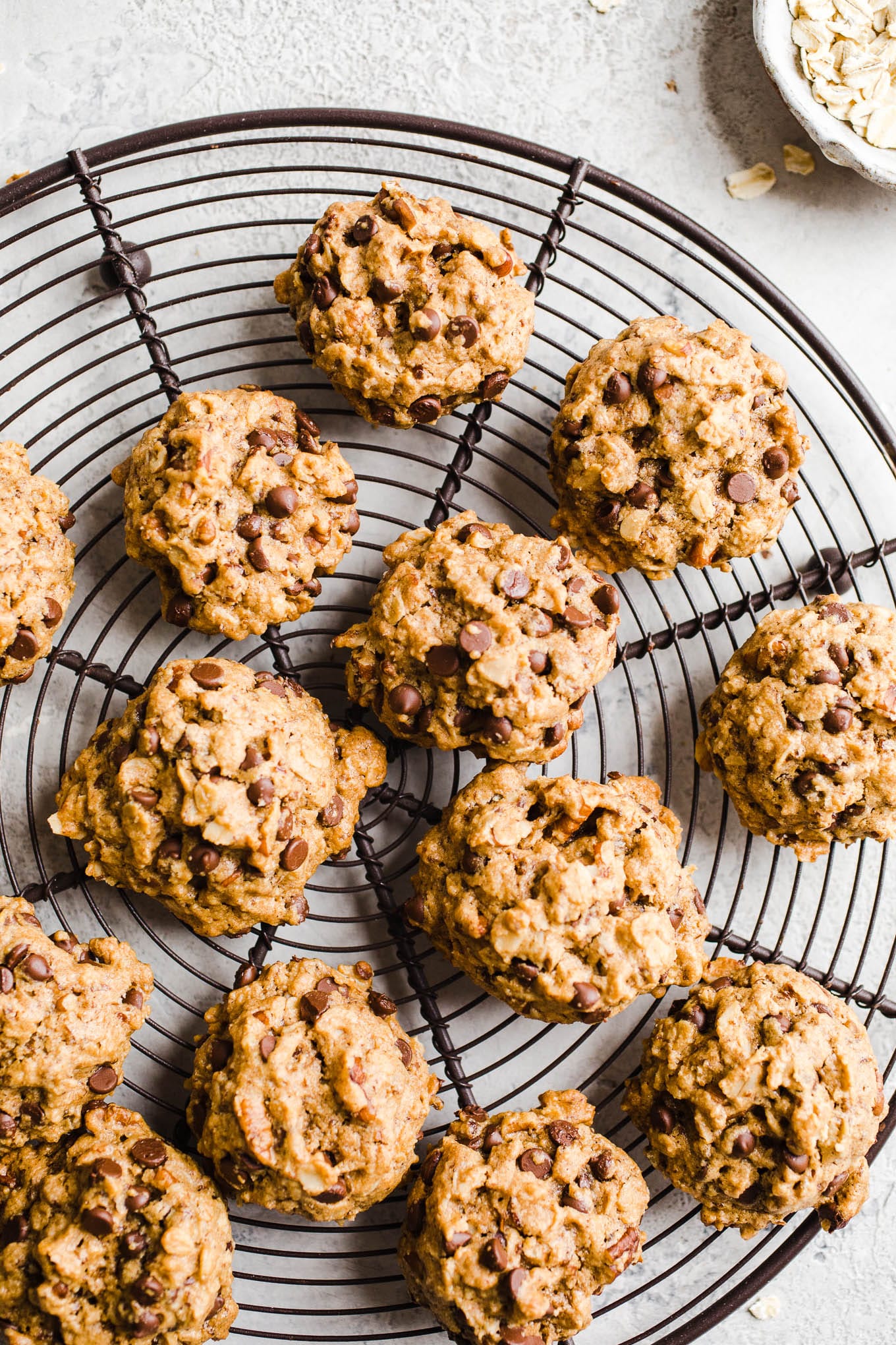 Gluten-Free Cowboy Cookies on a wire rack.