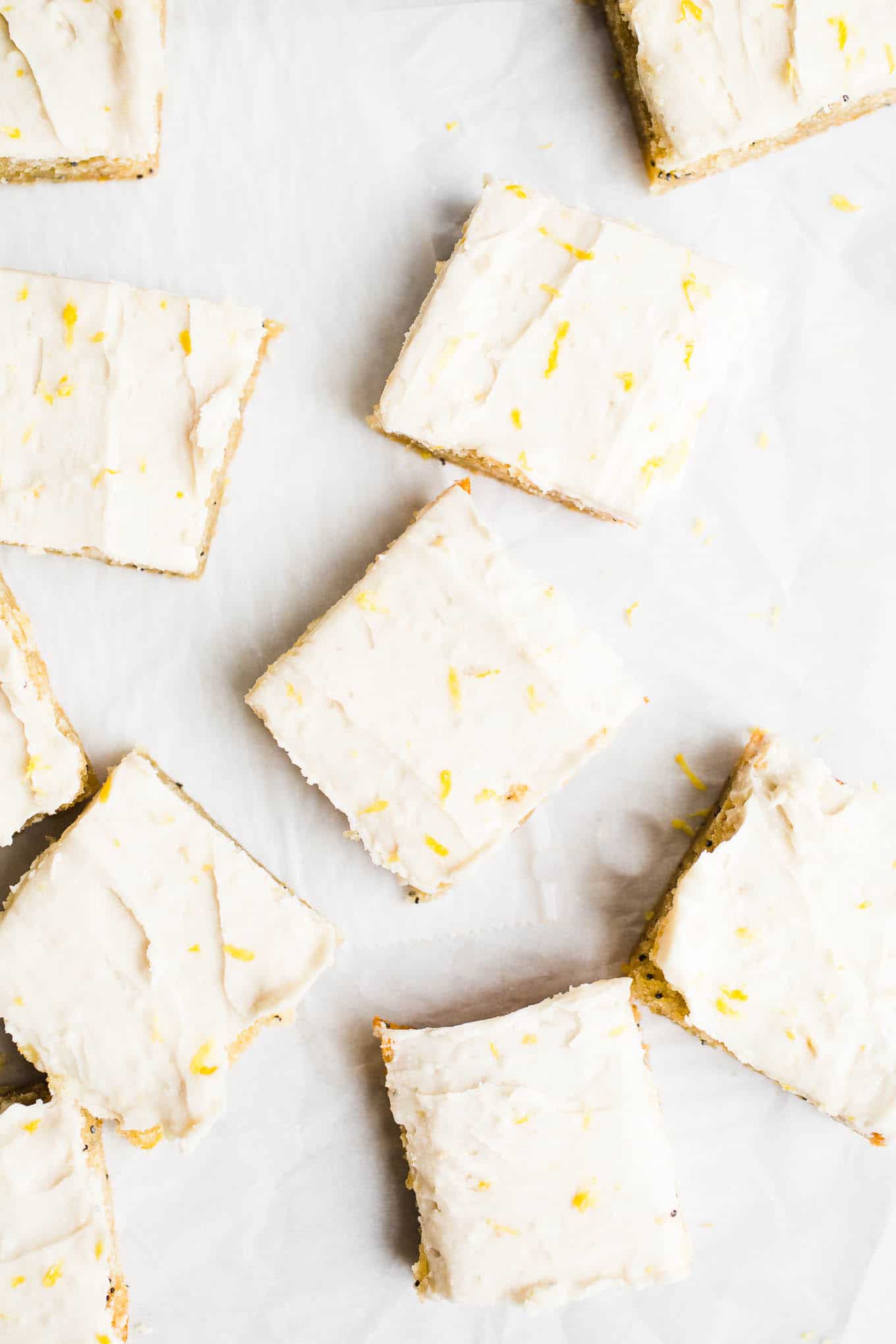 Vegan Lemon Poppyseed Snack Cake with Lemon Buttercream Frosting