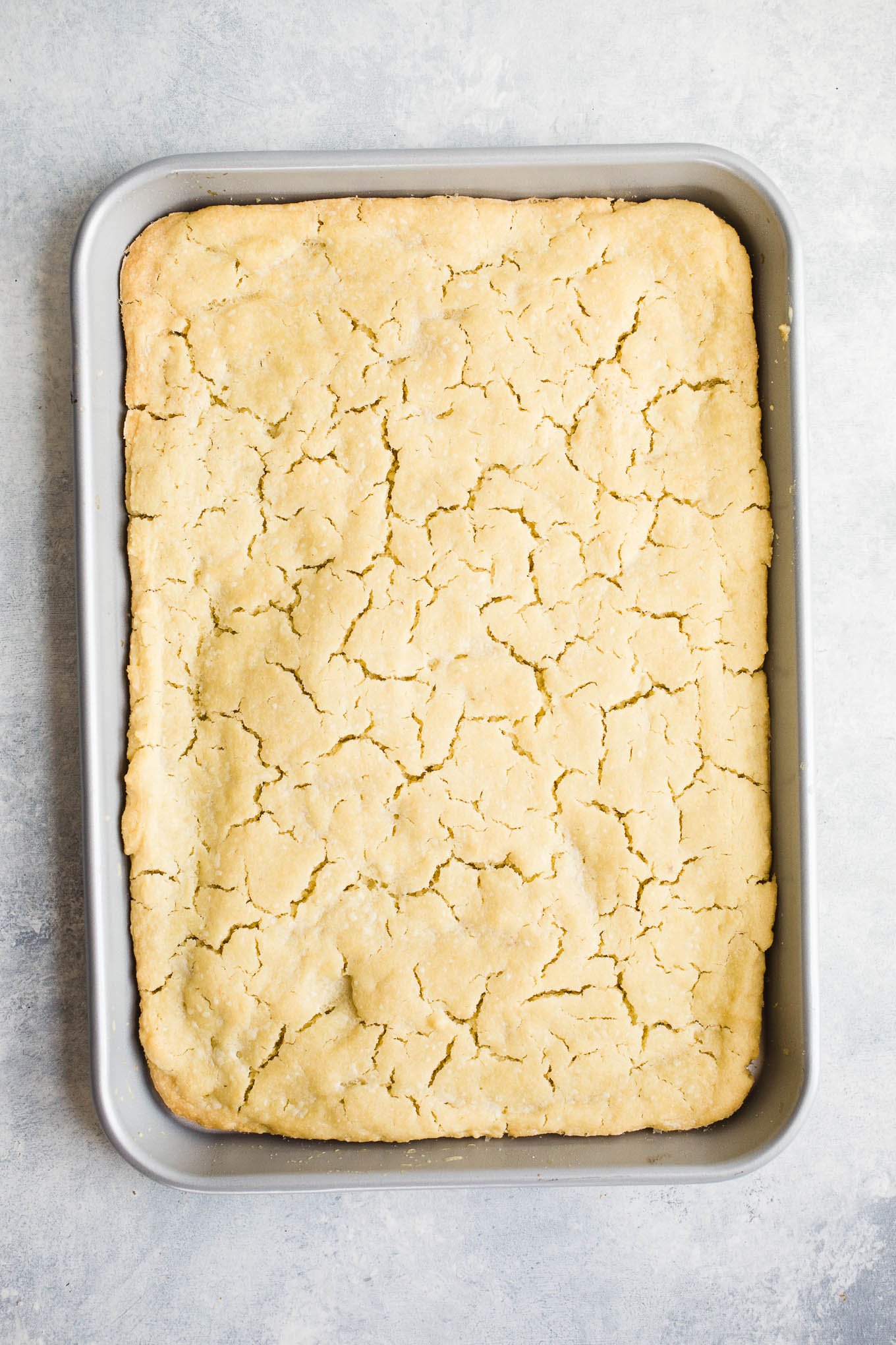 Biscuit in a sheet pan.