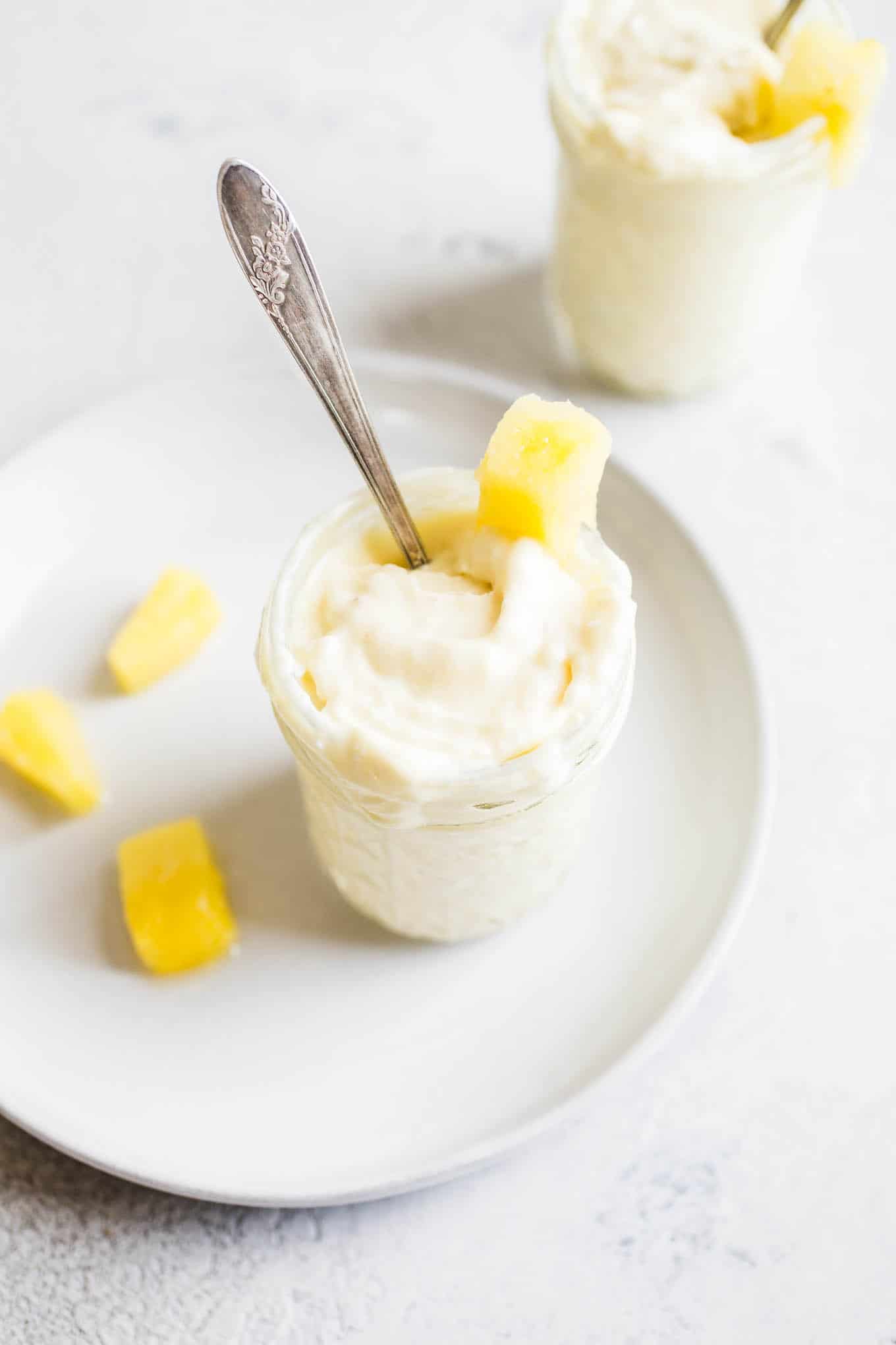 Pineapple whip in jars