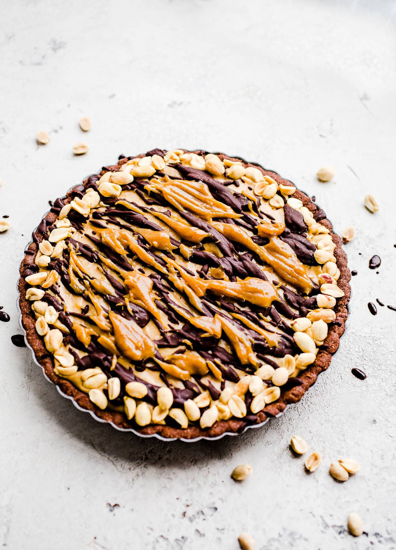 frozen pie with caramel and chocolate