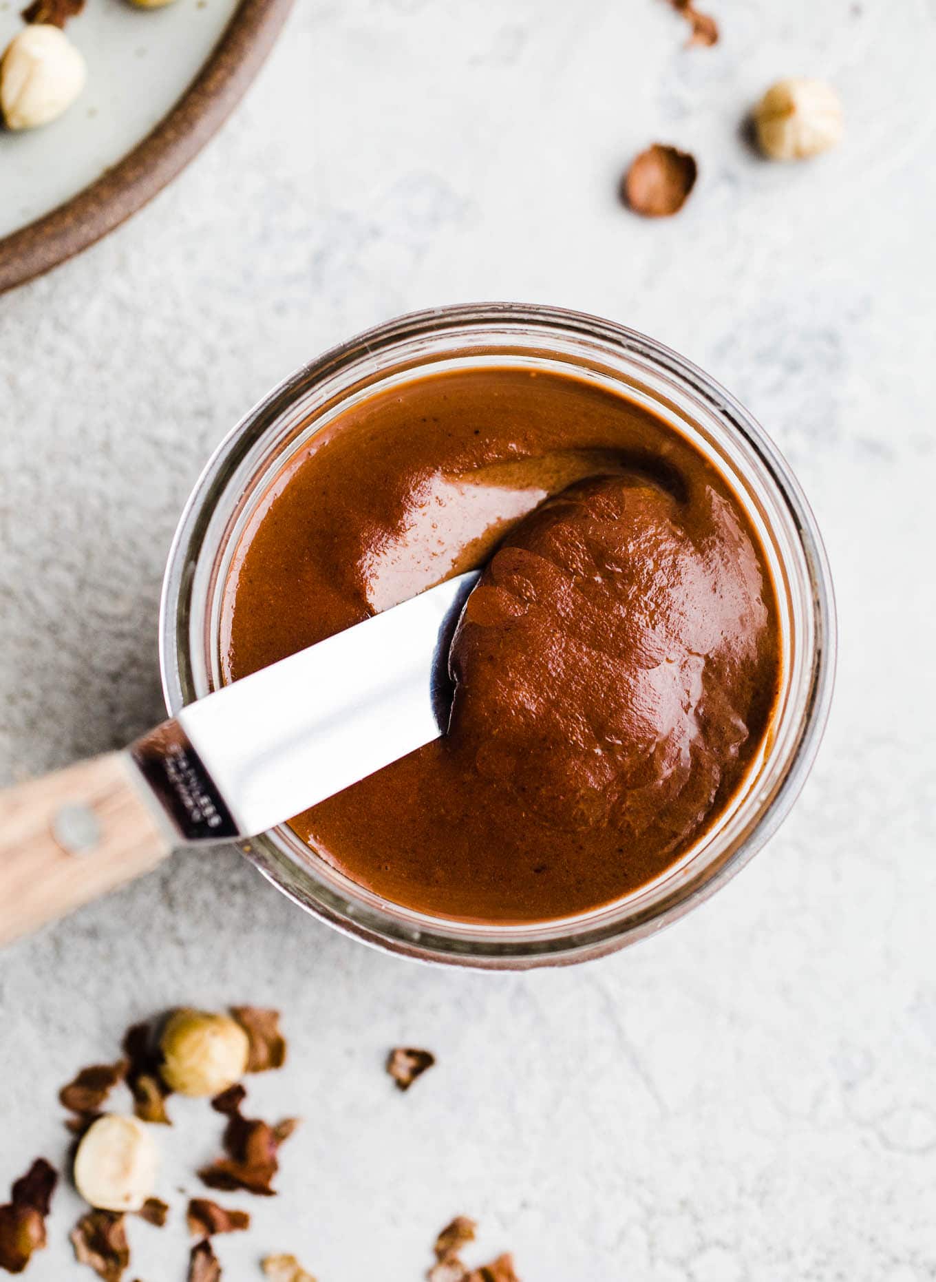 chocolate hazelnut spread in jar