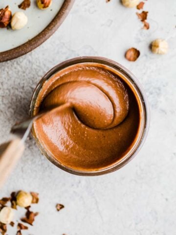 chocolate hazelnut spread in a jar