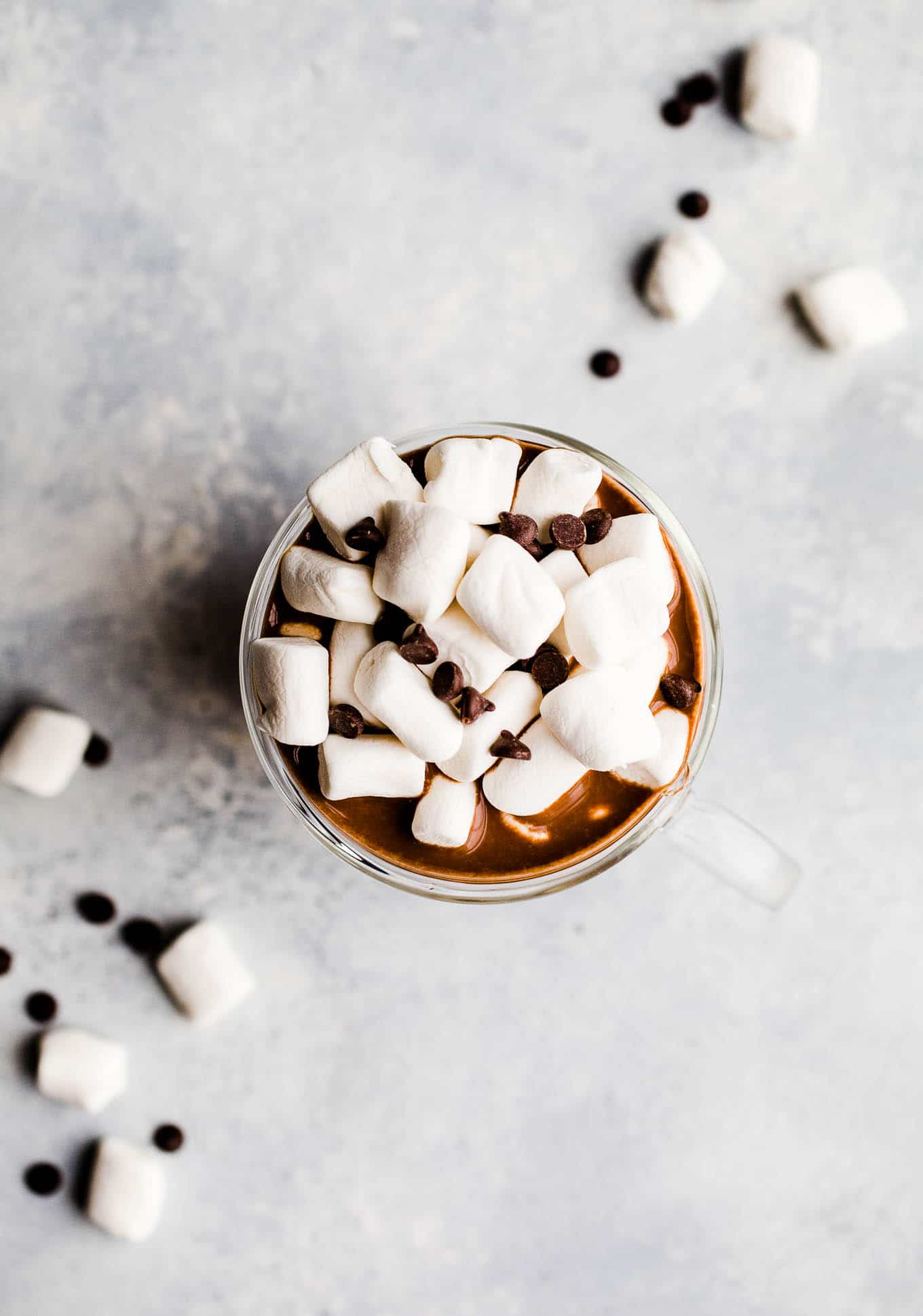 hot chocolate with marshmallows and chocolate chips