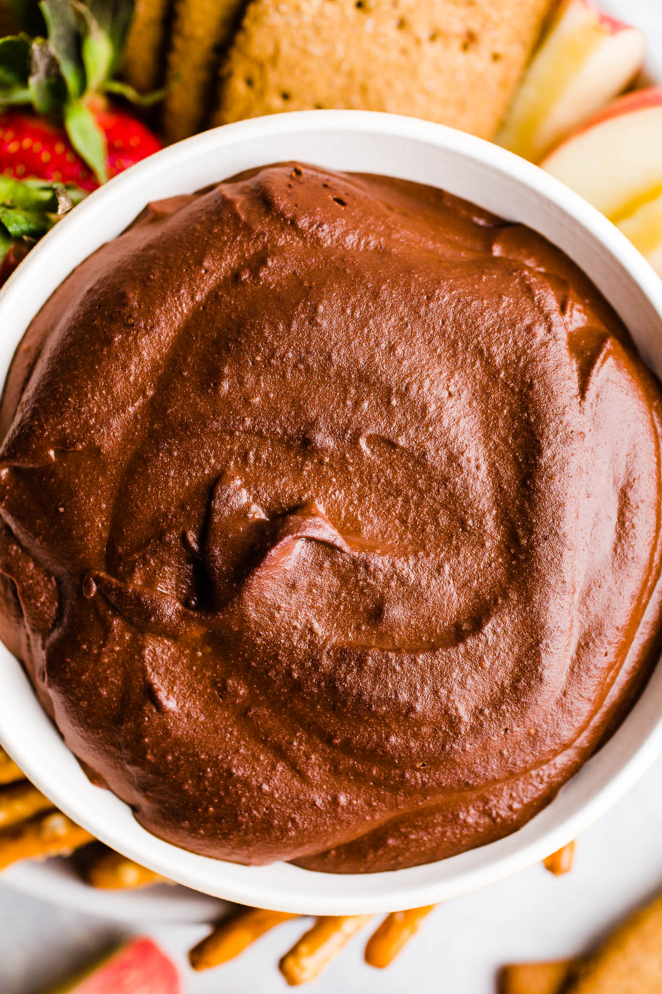 chocolate dessert hummus in a bowl