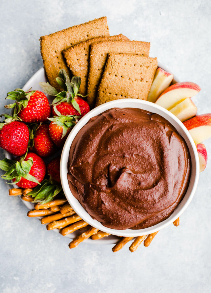 chocolate hummus in a bowl