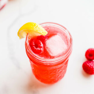raspberry cocktail with limoncello in glass
