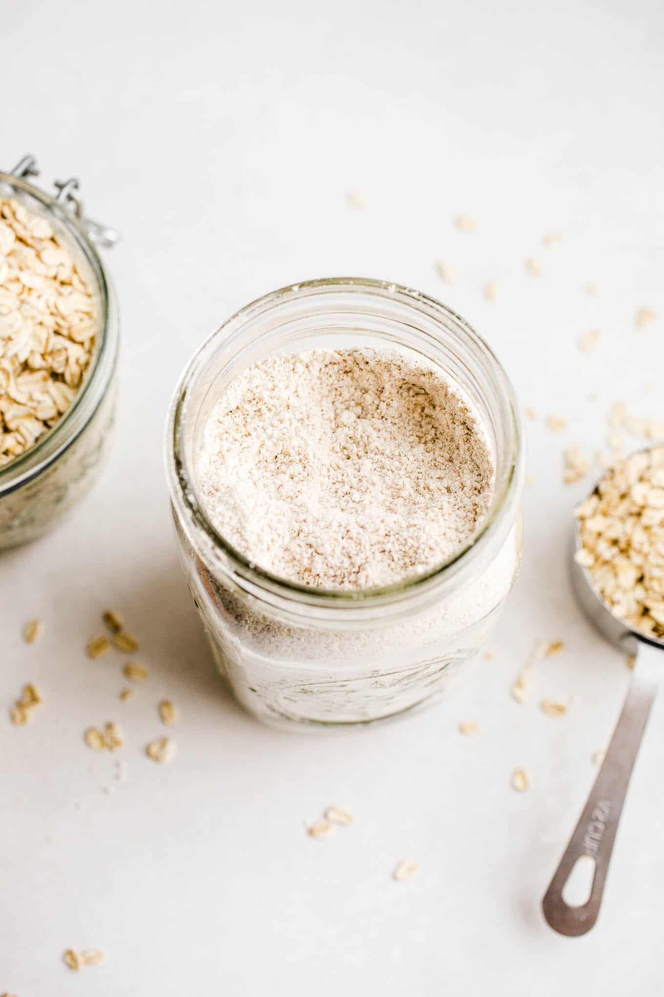 oat flour in a jar