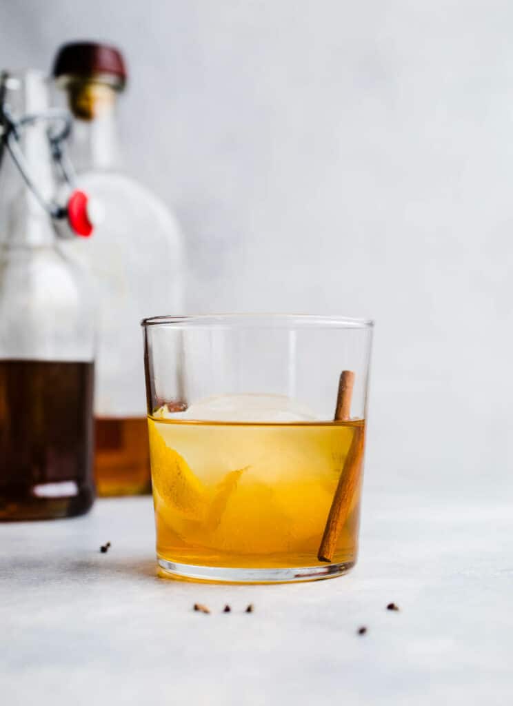 bourbon cocktail in glass