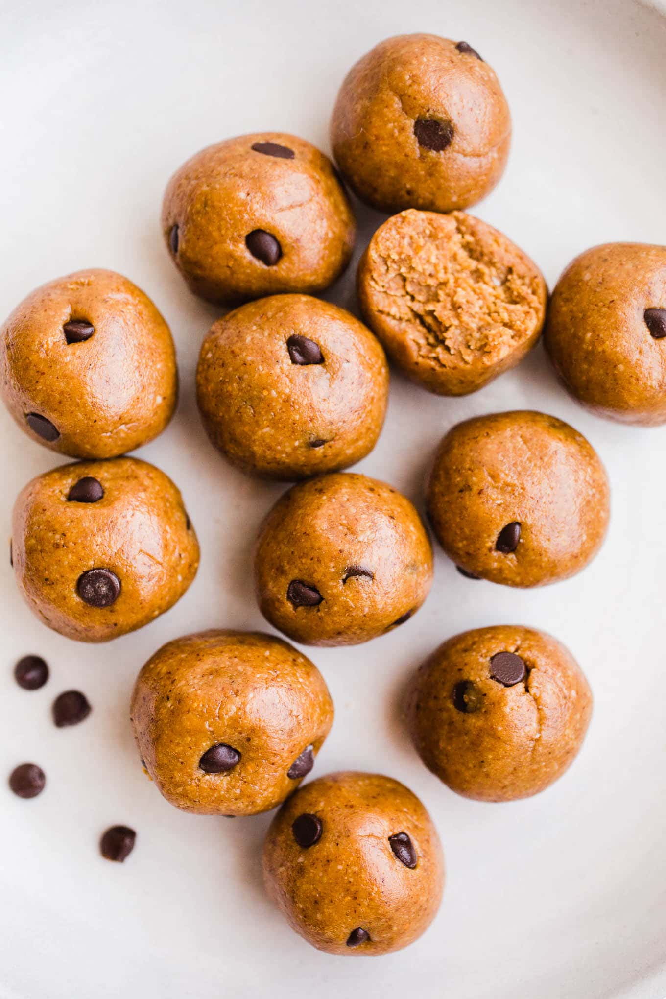 protein balls with chocolate chips