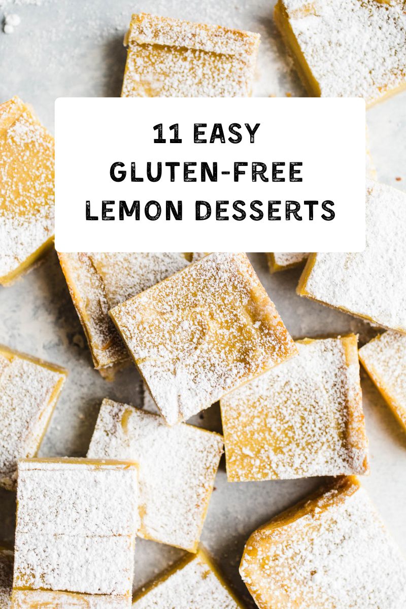 Gluten-free lemon bars stacked on top of each other.