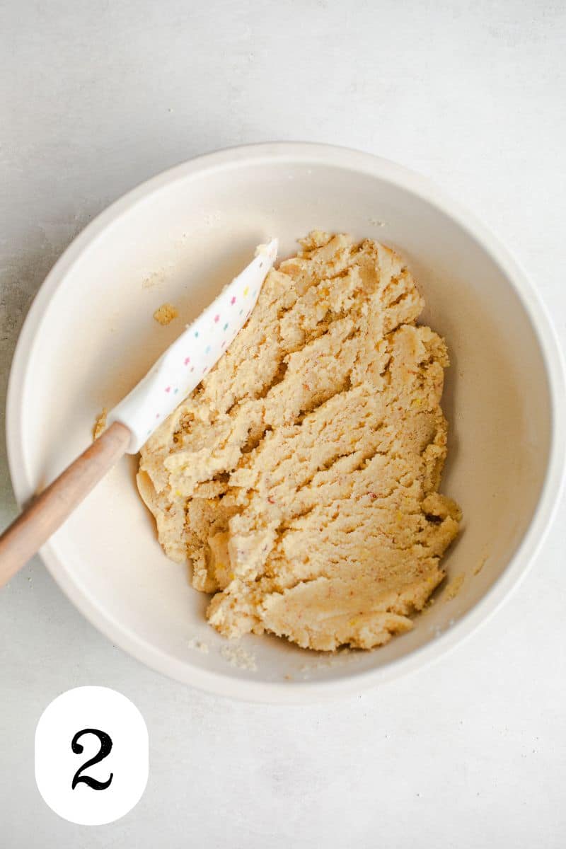 Almond dough in a bowl.