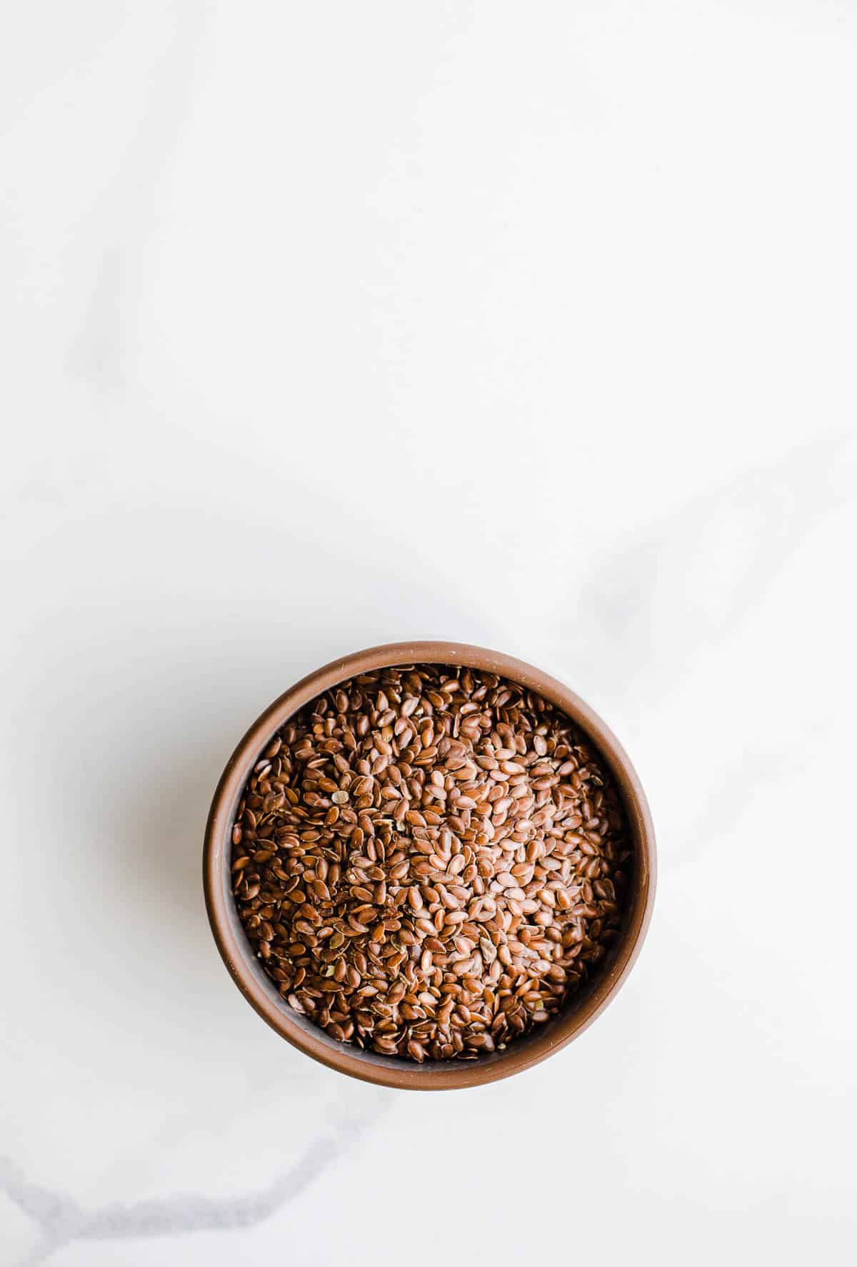 Flaxseed in a small bowl.