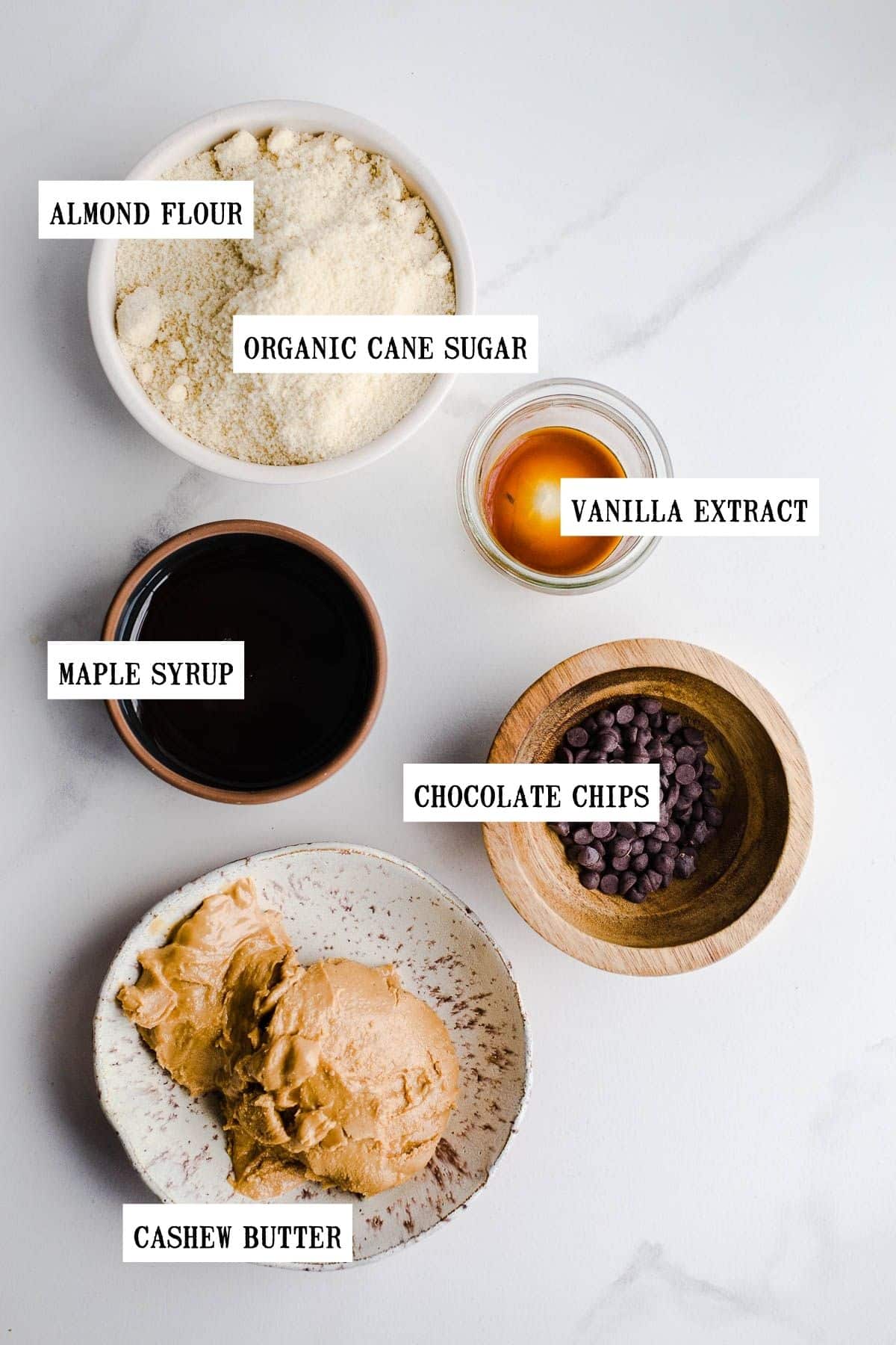 Ingredients to make chocolate chip bites.