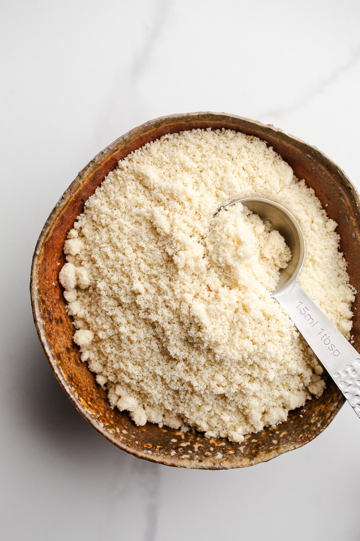 Almond flour in a bowl.