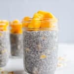 Chia pudding in mason jars.