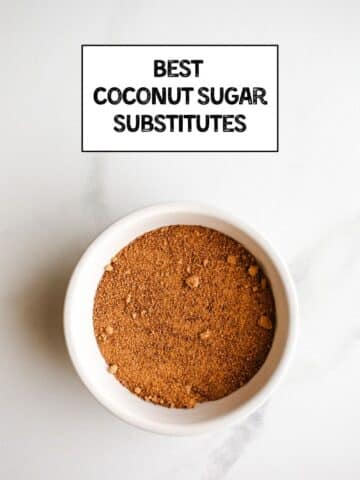 Coconut sugar in a small bowl.