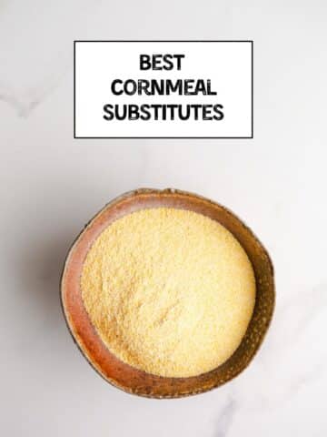 A bowl of yellow cornmeal.