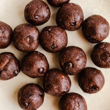 Brownie balls on a plate.