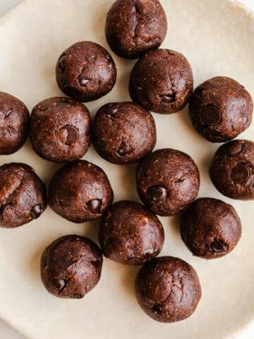 Brownie balls on a plate.