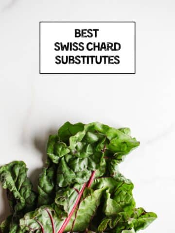 Swiss chard on a marble surface.