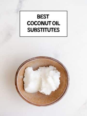 Coconut oil in a small dish.