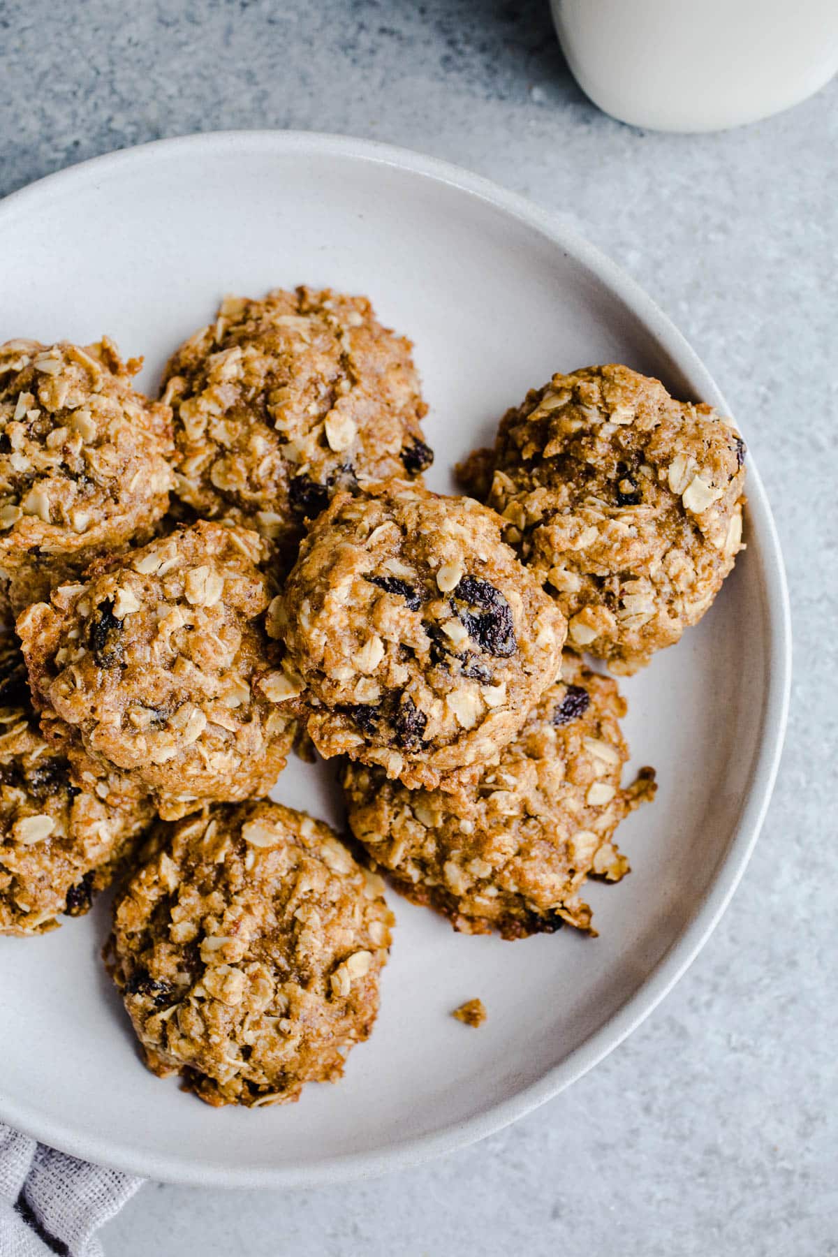 Oatmeal cookies on a plate. 