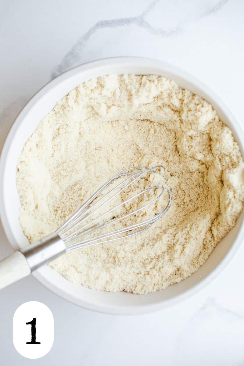 A bowl of almond flour.