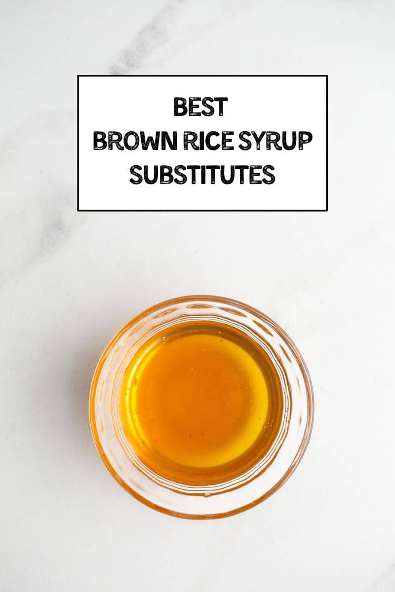 Brown rice syrup in a glass bowl.