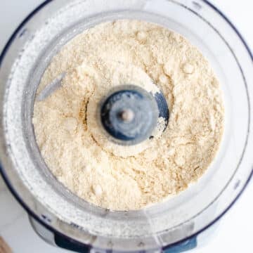 Fine millet flour in a food processor.
