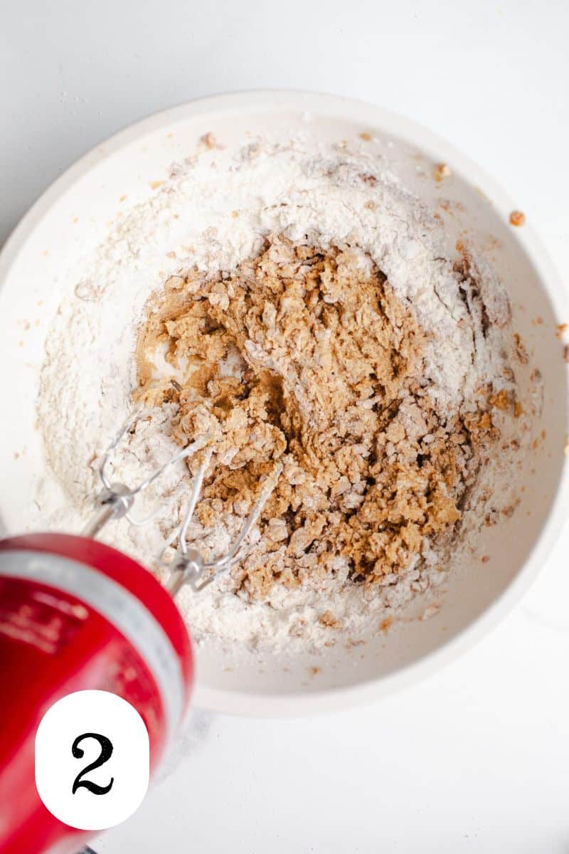 Flour in a mixing bowl. 