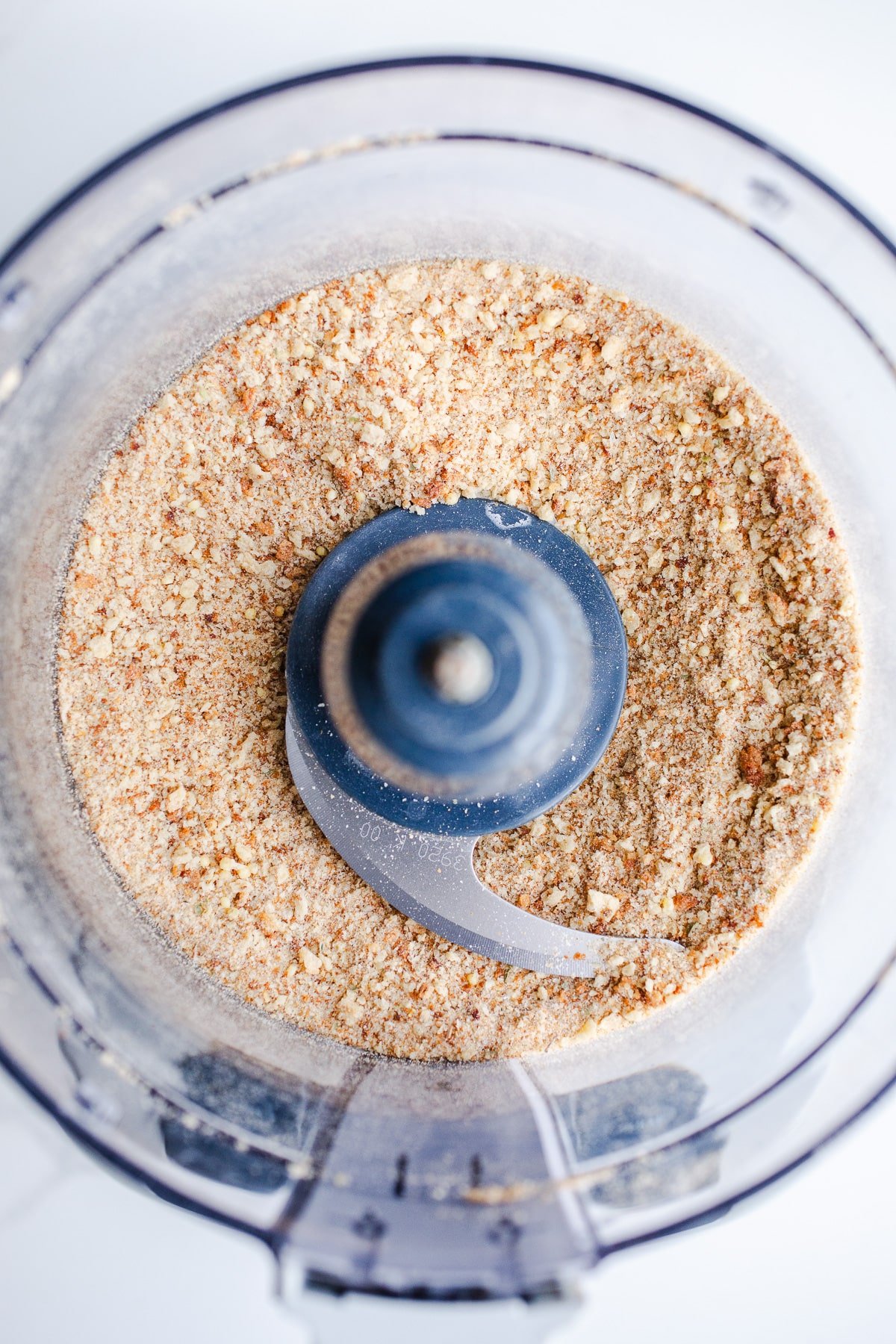 Breadcrumbs in a food processor. 