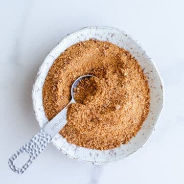 Breadcrumbs in a small bowl.