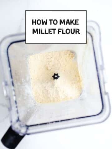 Millet flour in a blender.