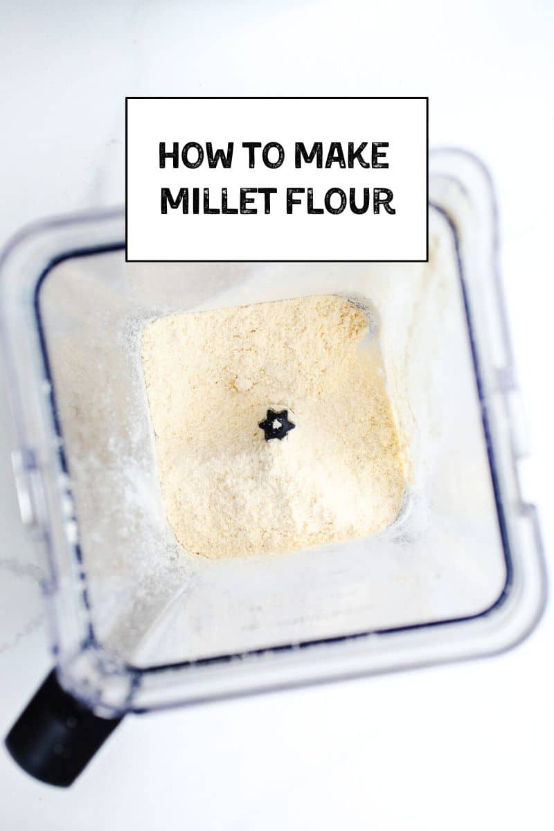 Millet flour in a blender.