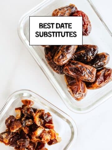 Dates in a glass container.