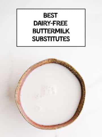 Dairy-free buttermilk in a bowl.