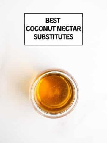 A jar filled with coconut nectar.