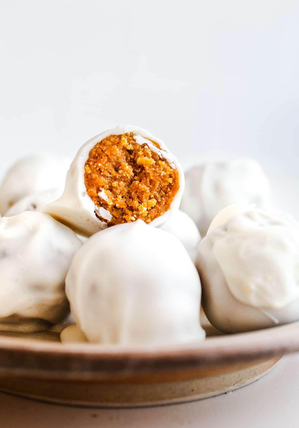Pumpkin balls on a plate.