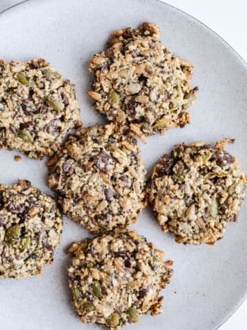 Seed cookies on a plate.