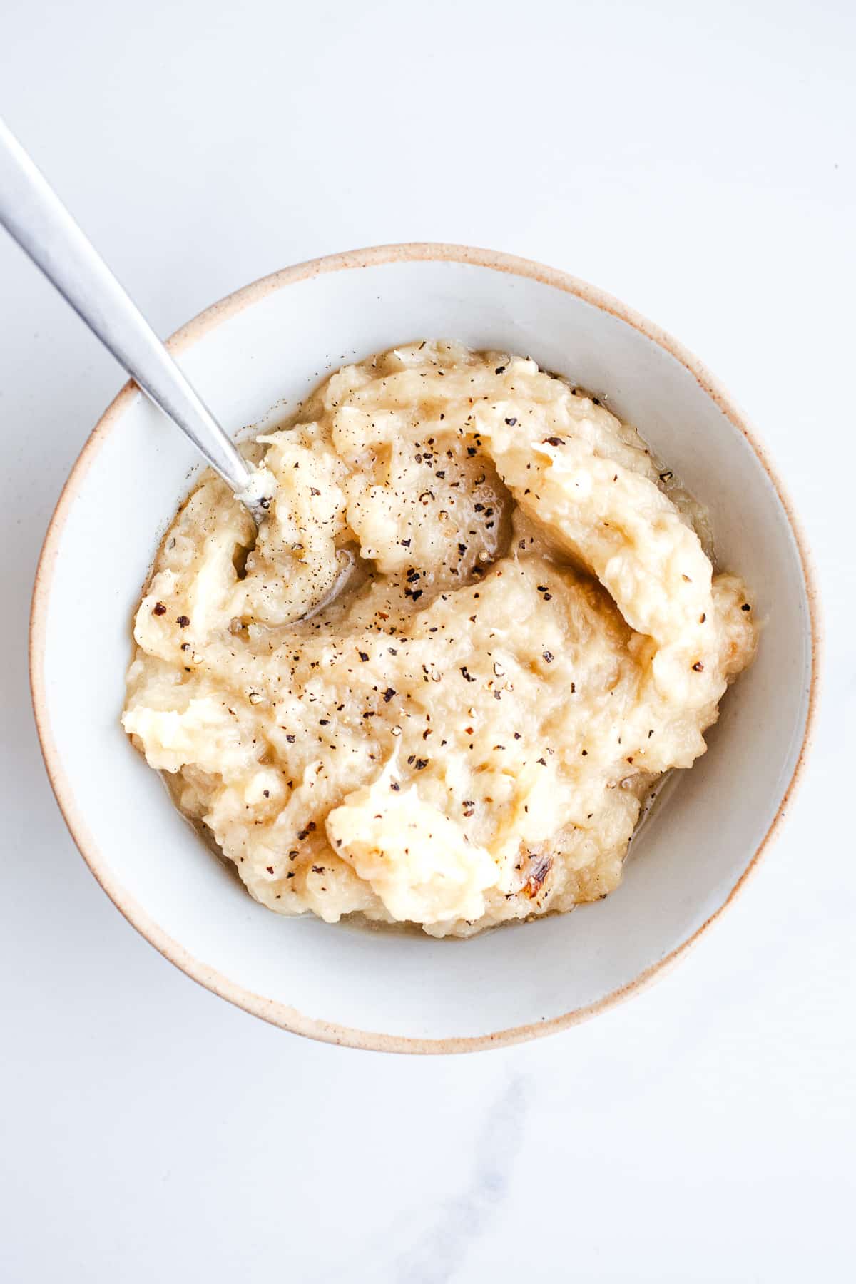 Mashed potato squash in a bowl.
