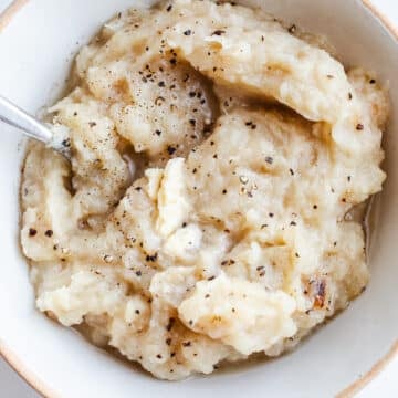 Mashed potato squash in a bowl.