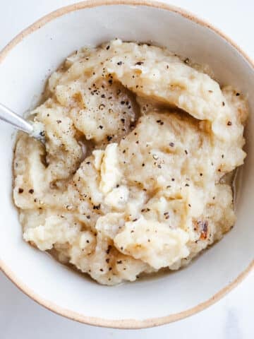 Mashed potato squash in a bowl.
