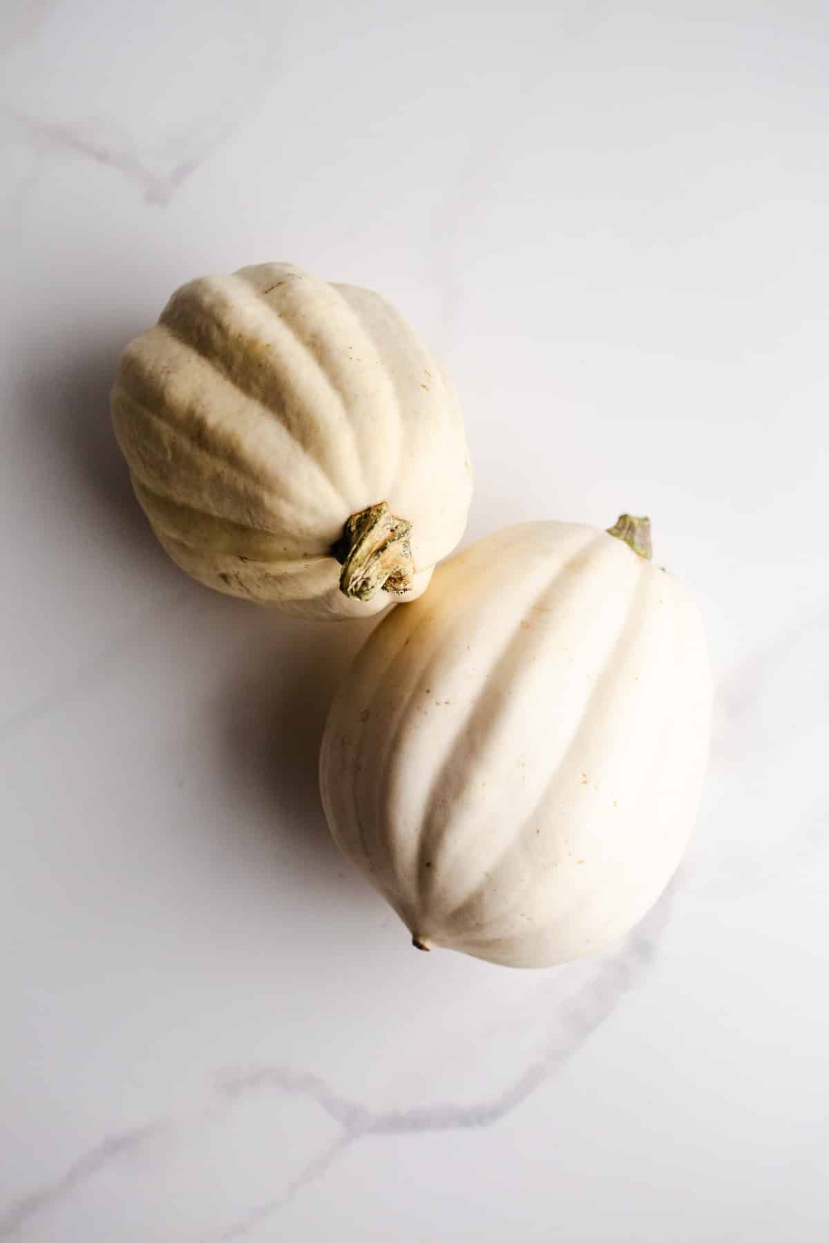 White squash on a marble background.