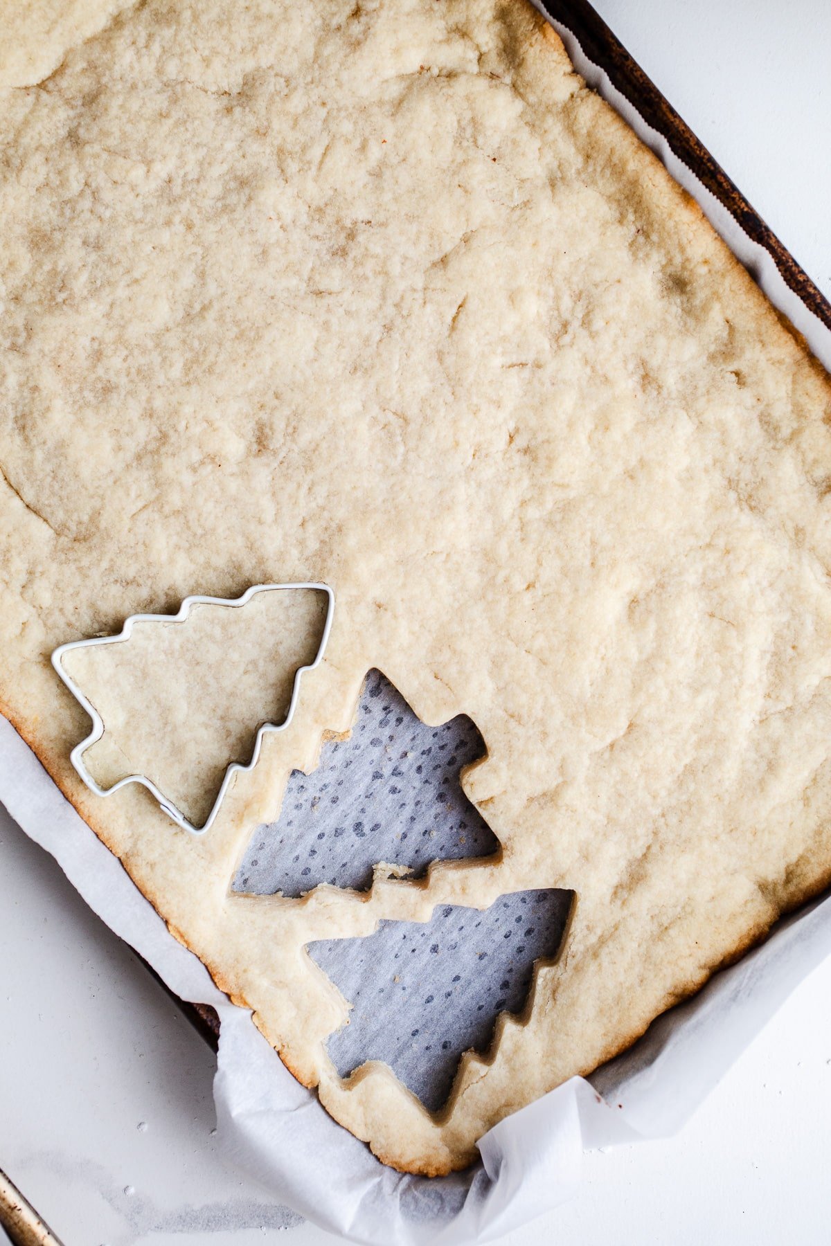 Cake baked in a cookie tray.