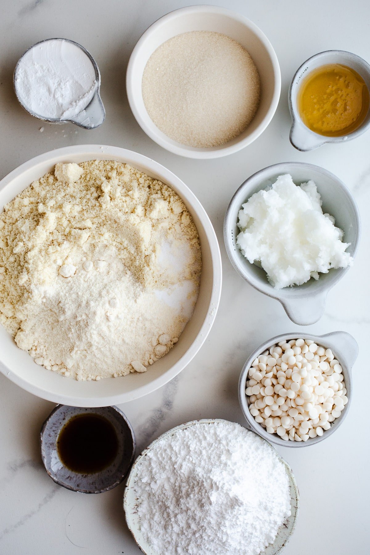Ingredients to make Christmas tree cakes.
