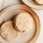 Biscuits on rustic plates.