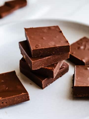 A stack of fudgy tahini bars.